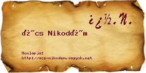 Ács Nikodém névjegykártya